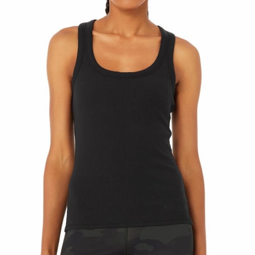 Alo black workout support bra tank top